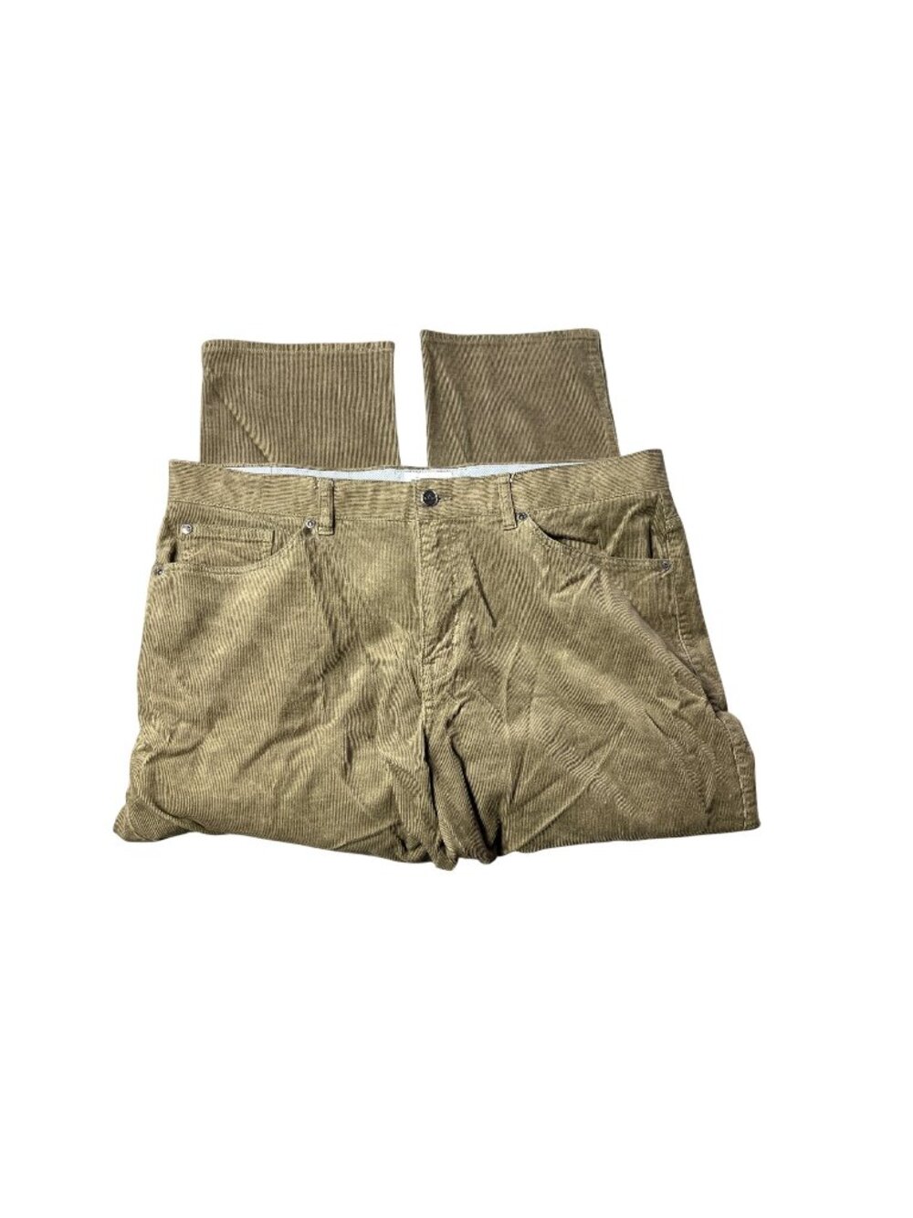 Peter Millar Mens Corduroy Pants 36 Olive Green Slim Fit Made In China
